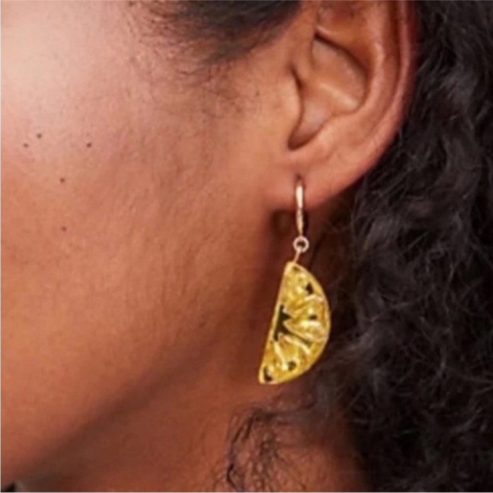 Kate Spade lemon slice Dainty Hoop Earrings - Picture 2 of 7